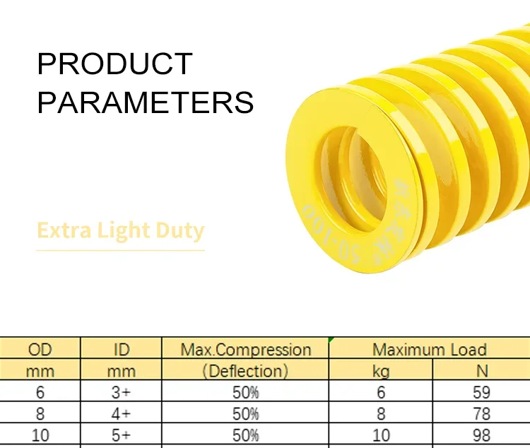 Muelle para troquel JIS de carga extra ligera Shintohatsu, acero para muelles 55CrSi cromo-silicio DingLi - Product detail image 1